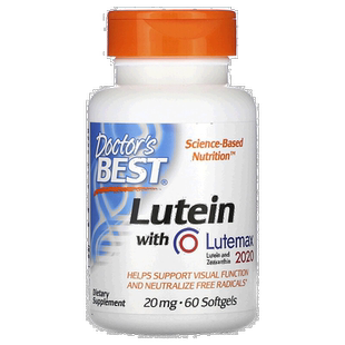 香港直发Doctor's Best金达威叶黄素片维护帮助视力健康60粒