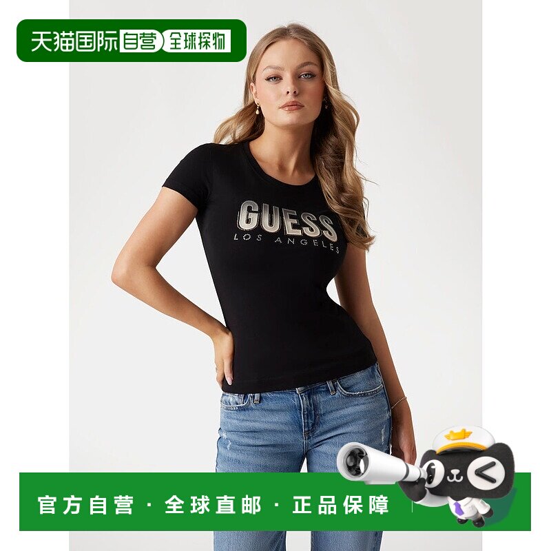 日本直邮Guess CN Ss Glitter Degrade Logo Tee 短袖T恤 GU1432E