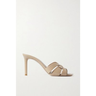 saintlaurent圣罗兰女士编织牛仔布穆勒鞋