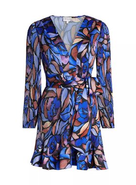 美国直邮Milly Liv Dream Rose 褶皱长袖连衣裙 女装