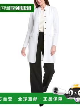 自营St. John Banded Collar Five-Button A-Line Long Jacket -