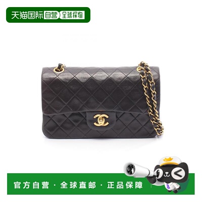 日本直邮中古Chanel香奈儿女包A级95新CF菱格羊皮单肩包黑色