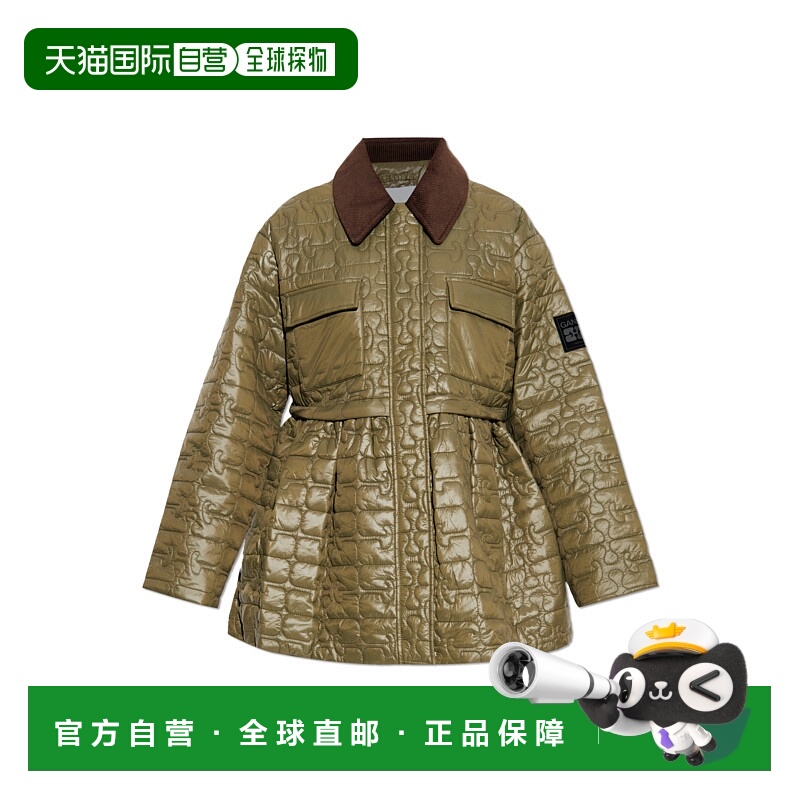 1h可退 香港直邮GANNI 女士夹克 W09656905861 AW2025 绿色 Quilt
