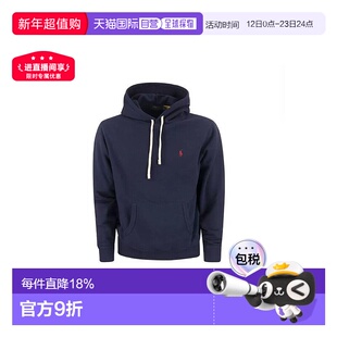 香港直邮Polo Ralph Lauren拉夫劳伦纯色徽标男款连帽卫衣蓝色