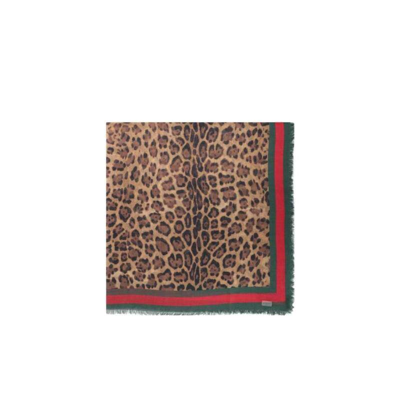 Gucci 豹纹围巾 4549263G856