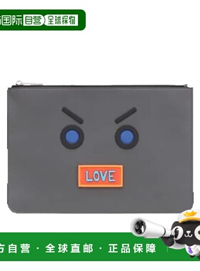 香港直邮FENDI 男士手拿包 7N0078AO3JF0JG2 AW2022 灰色 Love手