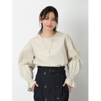 1h可退 日本直邮fifth女装全棉收袖褶皱套头衬衫 ES26S0159泡泡袖