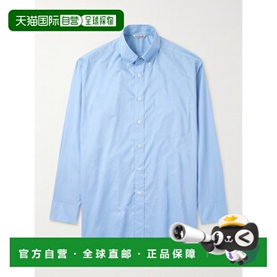 1h可退 香港直邮AURALEE 男士 宽松款领尖带扣式衣领棉质衬衫 A25