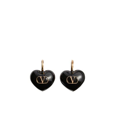 VALENTINO 女士耳饰 7W2J0AE4MJP0RN AW2025 黑色 徽标耳饰