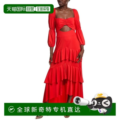 自营 Pascale La Mode镂空分层Midi连衣裙-红色 【美国奥莱】直发
