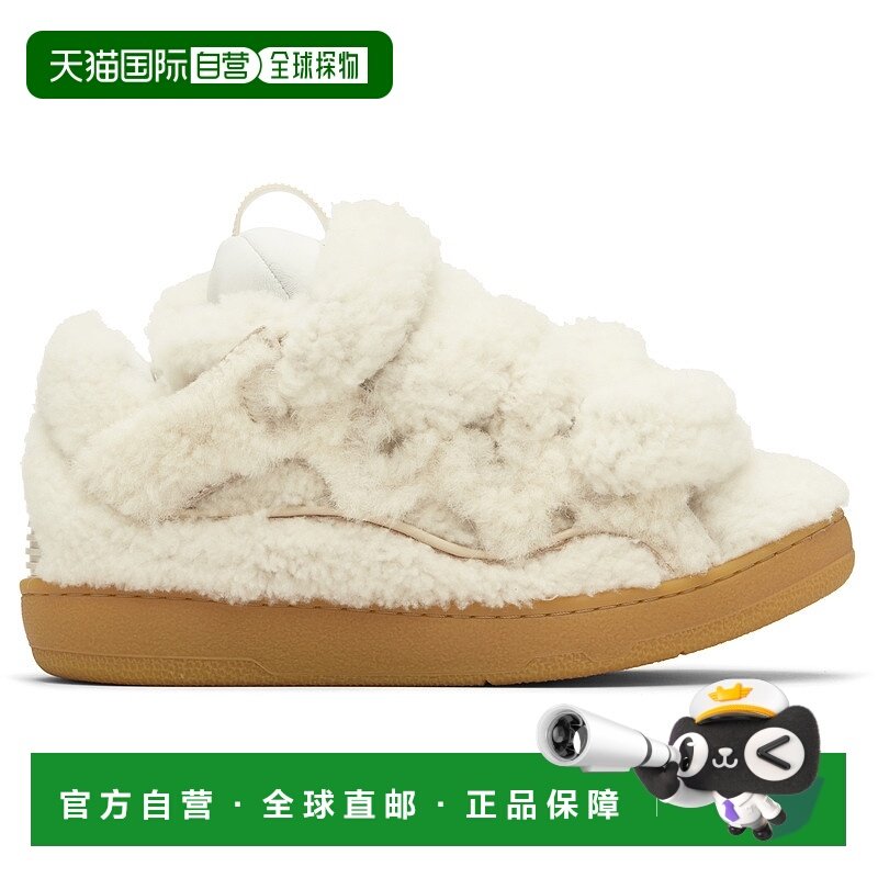 香港直邮潮奢 Lanvin 朗雯 女士 灰白色 Curb Shearling 运动鞋 F