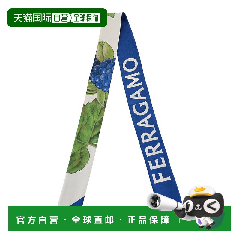 自营 salvatore ferragamo野生蓝莓印花丝带蓝 美国奥莱直发