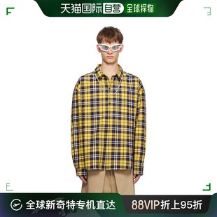 BM60ZX15EU 香港直邮潮奢 纪梵希 Givenchy 男士 黄色格纹衬衫