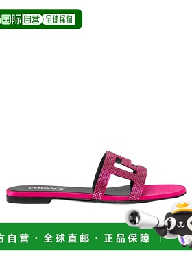 香港直邮Versace 水晶平底拖鞋 1005893DRA671PK3V