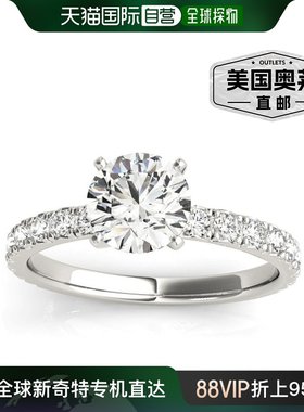 pompeii31 克拉钻石圆形切割订婚戒指单排 10k 白金 - 10k 黄金