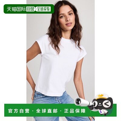 1h可退 香港直邮AGOLDE 女士 Bryce 小肩袖 T 恤 white白色 舒适