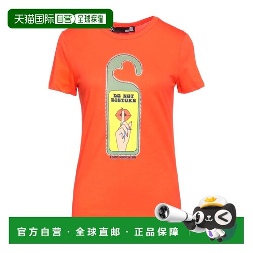 1h可退 香港直邮moschino 爱莫斯奇诺 女士 T恤 orange橙色 舒适