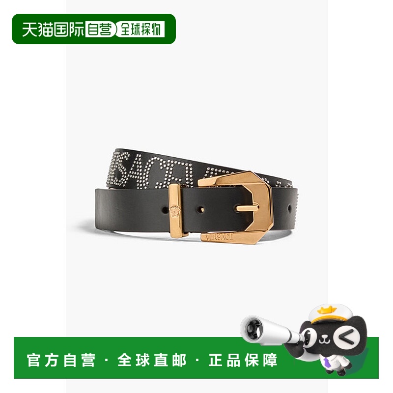 1h可退 香港直邮潮奢 versace 范思哲 女士 铆钉皮带腰带 1007419
