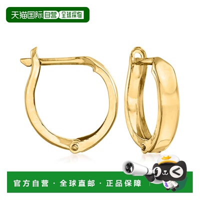 自营Ross-Simons 14kt 黄金 Huggie Hoop 耳环 - 黄色 美国奥莱直