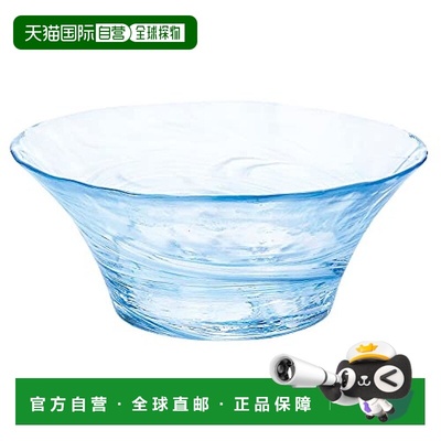 【日本直邮】阿德利亚 津轻玻璃碗纱织海风水蓝14.5x6cm F-71376