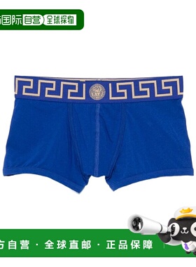 香港直邮VERSACE 男士内裤 AU100261A10011A85K CO 蓝色 徽标内裤