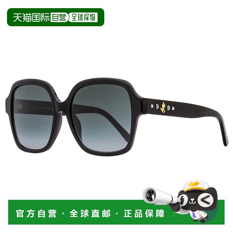 自营 Jimmy Choo 女士方形太阳镜 Rella/G/S 8079O 黑色 55 毫米