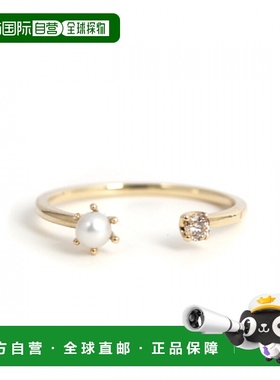 1h可退 日本直邮cui-cui 淡水珍珠 洋香钻 戒指 K10YG 754543钻戒