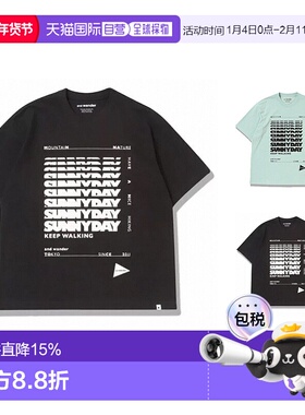 香港直邮and wander SUNNYDAY Printed户外运动印花休闲棉质宽松T