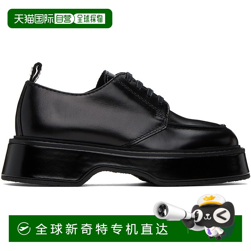 1h可退 香港直邮潮奢 Ami Paris 女士 黑色方头德比鞋 USV019AL00