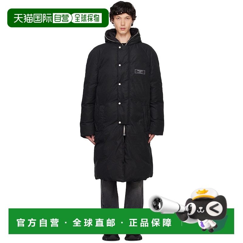 1h可退 香港直邮潮奢 Balmain 巴尔曼 男士 黑色 Long 填充大衣 D