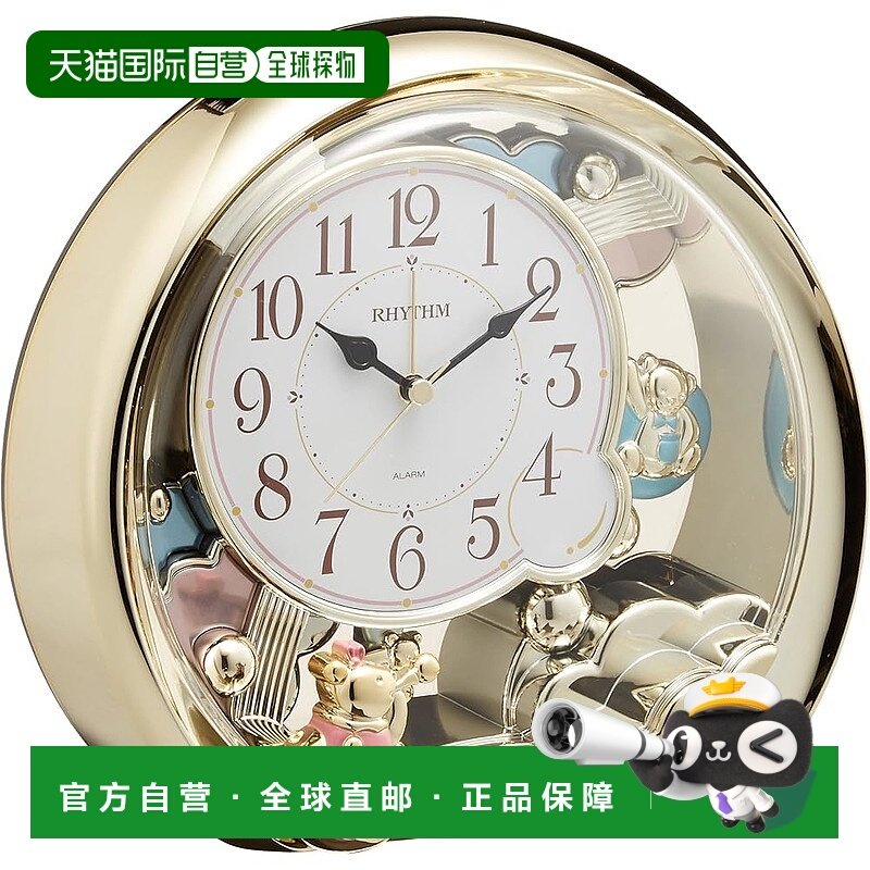 【日本直邮】Rhythm丽声 闹钟 电子音 金色 4SE504SR18石英学生
