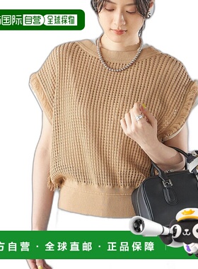 1h可退 日本直邮SHIPS女士棉质网眼V领/圆领双面穿针织背心 31661