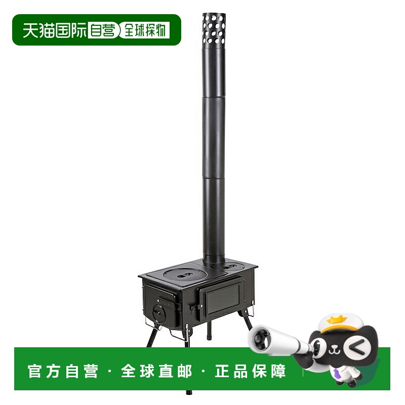 日本直邮Captain Stag KAMADO 方形炉灶带烟囱和玻璃窗UG-75