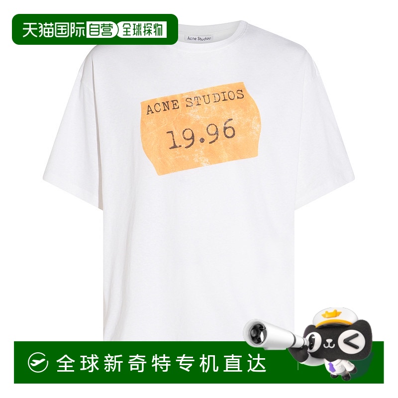 1h可退 香港直邮ACNE STUDIOS 男士T恤 CL0355183 AW2025 白色 短