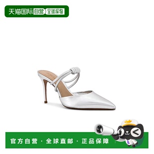 Schutz JOBB2096 Lela 银色皮革尖头细高跟鞋 银色 Pump女式 自营