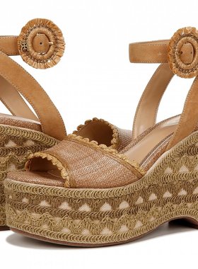 Sam Edelman 琥珀色厚底凉鞋浅黄色棕褐色