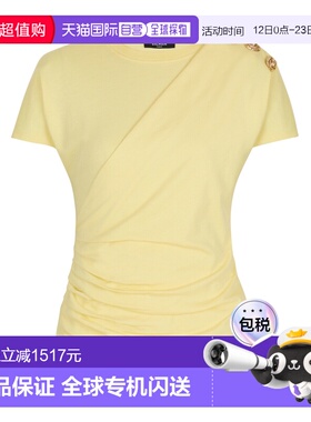 香港直邮BALMAIN 女士T恤 GF1EF002BD39IJS SS2026 黄色 T-shirt