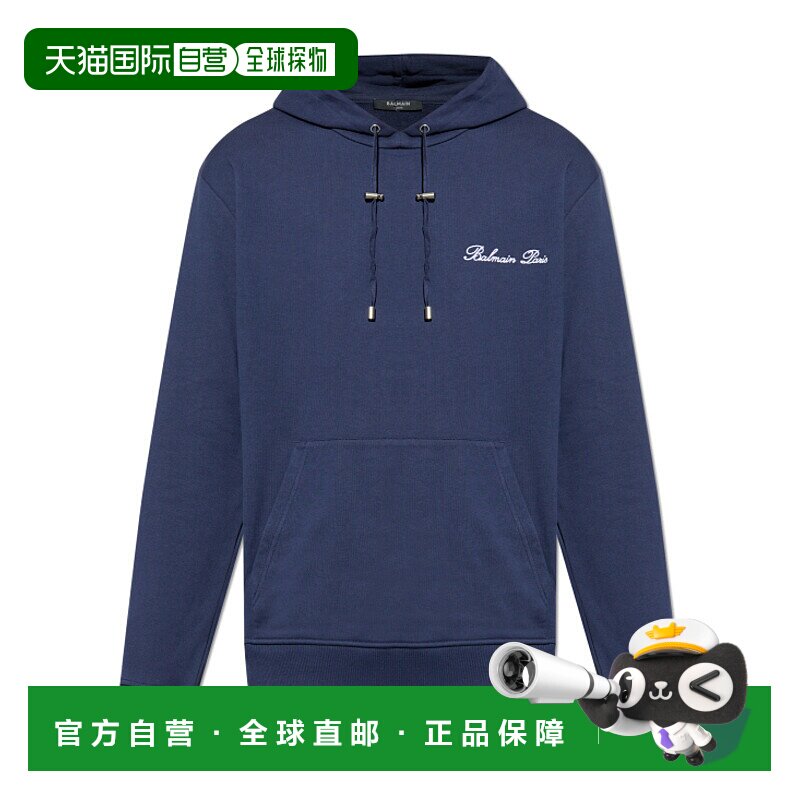 1h可退 香港直邮Balmain 巴尔曼 男士 长袖卫衣 DH1JT047BC78帽衫 - 实物图