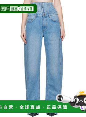 1h可退 香港直邮潮奢 Mugler 穆勒 女士 蓝色 High-Waisted Corse