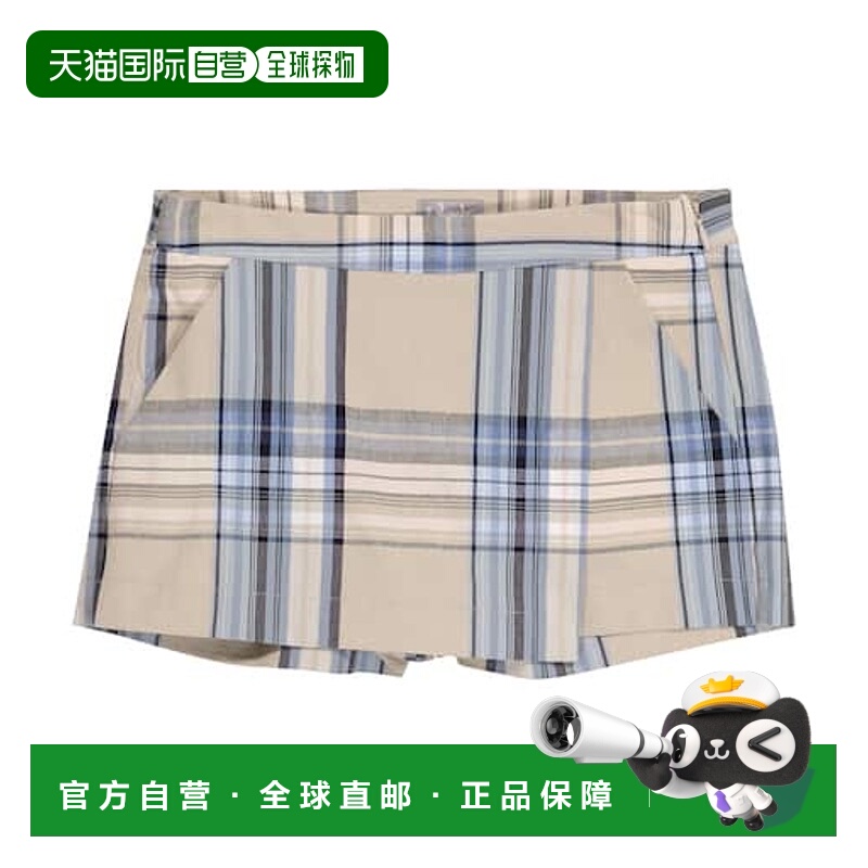 1h可退 香港直邮潮奢 il gufo 女童 格纹棉混纺裤裙童装 beige米