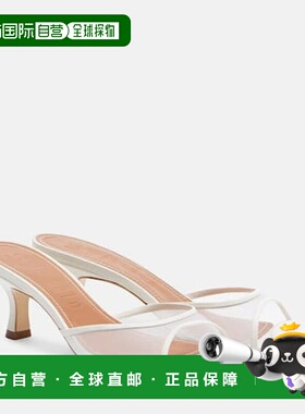 1h可退 香港直邮潮奢 Staud 女士 Brigitte 网纱凉拖 white白色