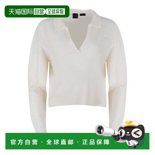 香港直邮PINKO 女士针织毛衣 103978A22CZ06 SS2025 白色 Sweater