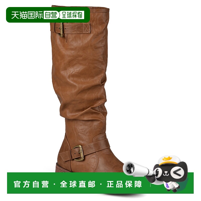 自营 Journee Collection 女款宽小腿 Stormy 靴 - 棕褐色 美国奥