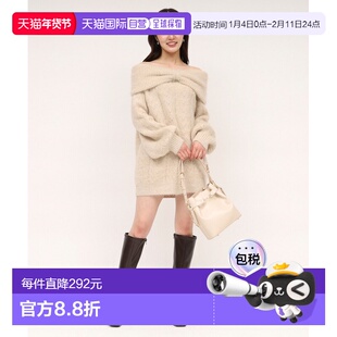 1h可退 日本直邮ROYAL PARTY 女装 宽松设计大蝴蝶结露肩针织迷你