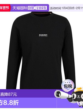 日本直邮Mammut QD 徽标印花长袖T恤亚洲版型男士1016-01030-0025