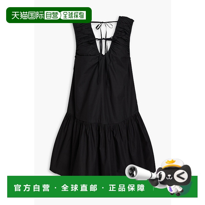 1h可退 香港直邮潮奢 GANNI 甘尼 女士 系带棉质府绸迷你连衣裙 F