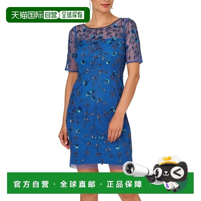 自营adrianna papellWomens Embellished Sheer Cocktail And Par