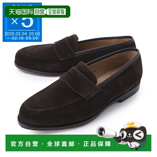 日本直邮Crockett & Jones Boston 麂皮乐福鞋 棕色 男士28363a S