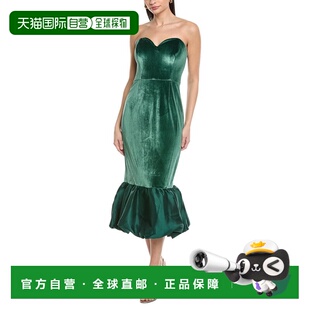 自营Hutch Laken Velvet Midi Dress - green 美国奥莱直发