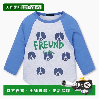 韩国直邮BENETTON儿童童装T恤QATS03341BL潮流穿搭时尚透气高级感